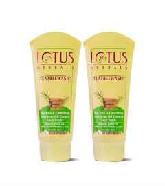 Lotus Herbals Teatree wash Face Wash 120 ml (Pack of 2)Free Shipping World