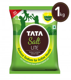 Tata Salt Lite 15% Low Sodium Salt Reduce Sodium For Active Health 1kg (Fs)