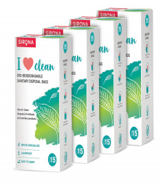 Sirona Sanitary Napkin and Diapers Disposal Bag -15 Bags (Pack Of 4) Fs