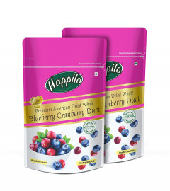 Happilo Premium American Dried Whole Blueberry Cranberry Duet 200 gm (Pack of 2) Fs