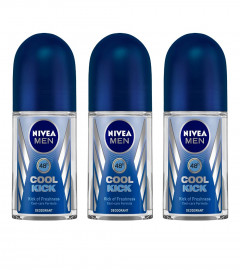 Nivea Cool Kick Deodorant Roll On for Men 50 ml (pack of 3) Fs