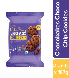 Cadbury Chocobakes Choco Chip Cookies 167g (Pack of 2) Fs