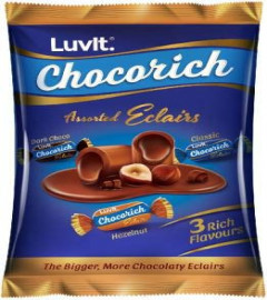 LuvIt. Chocorich Assorted Eclairs Chocolate 60 Pcs (480g)Fs