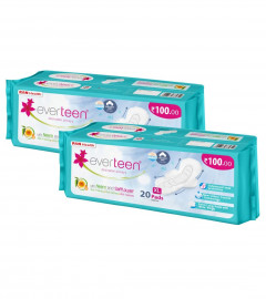 everteen XL Dry Neem-Safflower Sanitary Pads for Women – 40 Pads (FS)