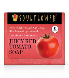 Soulflower Grade 1 BIS Standard Premium, Exotic Herbs and Aroma Handmade Tomato Soap (150 g, Red)