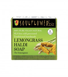 Soulflower Lemongrass Haldi Soap | 150 gm (pack 2) free shipping