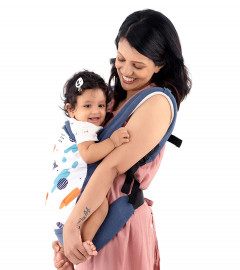 LuvLap Adore Baby Carrier with 3 carry positions Blue 1 Pic (Fs)