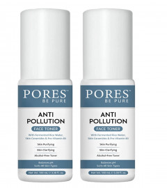 PORES Be Pure Face Toner Anti-Pollution Pore Tightening Toner 100 ml (pack of 2)