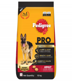 Pedigree PRO Adult Dry Dog Food for Large Breed Active Dog, 10kg Pack (Free Shipping Worldwide)