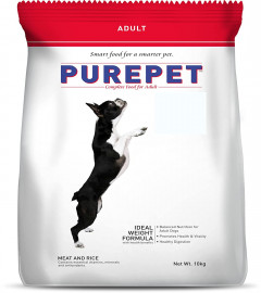 Purepet Meat and Rice Dry Dog Adult, 10kg (Free Shipping Worldwide)