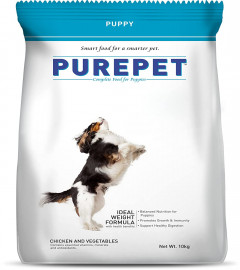 Purepet Chicken & Veg Puppy Dry Dog Food , 10kg (Free Shipping Worldwide)
