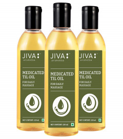 Jiva Medicated Oil Beneficial In Stiffness Of Joints And Muscles Strength | Massage Oil | 120 ml x 3