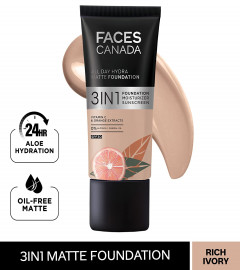 FACESCANADA All Day Hydra Matte 3-in-1 Foundation - Rich Ivory 25ml (Pack Of 2)
