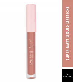Swiss Beauty Super Matte Non Transfer Long Lasting Liquid Lipstick First Date 3.5 ml (Pack Of 2)