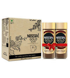 NESCAFE Gold Coffee, Rich Aroma & Smooth Taste Instant Coffee Powder, 200g Glass Jar (Pack of 2)
