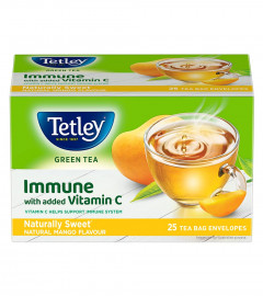 Tetley Naturally Sweet Green Tea with Mango Flavour Added Vitamin C Green Tea 25 X 2 PACK