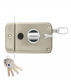 Godrej Locks Ultra XL+ Twinbolt 1CK Satin Nickel, Alloy Steel Combination Door Lock (Fs)