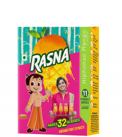 Rasna Fruit Fun 32 Glass monocarton, Alphonso Mango (Pack of 5) Fs