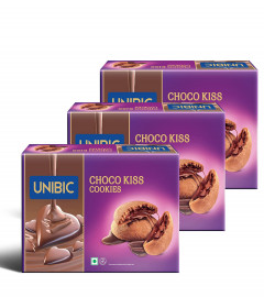 UNIBIC Foods Choco Kiss Cookies 250g (Pack of 3)Filled with Chocolate, Rich & Indulgent ,  Free ship