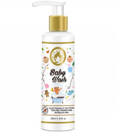 Mom & World Baby Wash - Tear Free Gentle Cleansing For Hair & Body, 200ml (Fs)