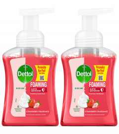 Dettol Foaming Handwash Pump - Strawberry (Pack of 2-250ml each)Rich Foam Moisturizing Hand Wash