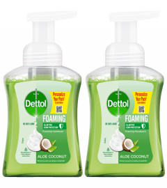 Dettol Foaming Handwash Pump - Aloe Coconut Pack of 2-250ml each Rich Foam Moisturizing Hand Wash