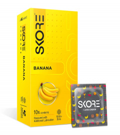 Skore Dotted Condoms Banana Flavoured 10s (Pack of 3)