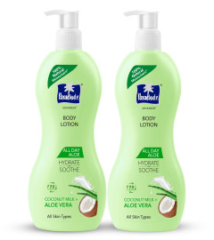 Parachute Advansed All Day Aloe Body Lotion with Coconut Milk & Aloe Vera,400 ML(Pack of 2)Free ship