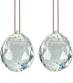 feng Shui Crystal Ball Hindu Vastu Item Size 35-40mm White Colour Set of 2 pcs | free ship