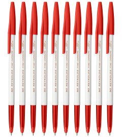 Reynolds 045 Ball Pens | Fine Point (0.7mm) | Red Ink | 10 Count (free shipping)