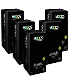 'MOODS' All Night Condom Made of Natural Rubber Latex For Men(5 Pack Of 12 Condom Each) free ship