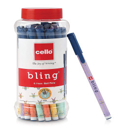 Cello Bling Pastel Ball Pen Jar Blue (Pack Of 50) Fs