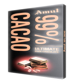 Amul 99% Cacao Chocolate, 125g (Pack of 2) (Free Shipping Worldwide)