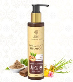 Khadi Essentials Sandalwood Shampoo for Hair Regrowth, Hairfall, Gentle Cleansing, 200 ml x pack 2