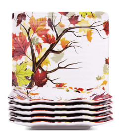 Melamine Snacks Plate Set of 6 PC - 7 inch, Multicolor | free shipping