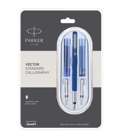 Parker Vector Standard Calligraphy CT Fountain Pen (Blue) Fs