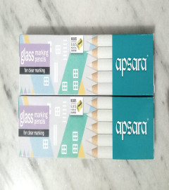 Apsara Glass Marking Pencils, White - (Pack of 40) Fs