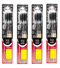 Colgate Slim Soft Charcoal Toothbrush - 4 Pcs (Pack of 4) Fs