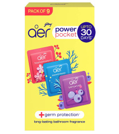 Godrej aer Power Pocket Bathroom Freshener – Assorted Pack of 9 (90 g)| free shipping