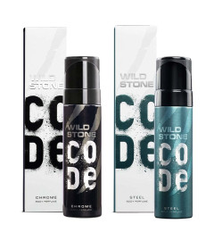 Wild Stone Code Chrome and Steel Body Perfume Combo For Men 120 ml each (Pack of 2)