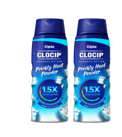 Cipla Clocip Advance Action Prickly Heat Powder (150g, Pack of 2) (Free Shipping Worldwide)