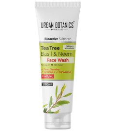 UrbanBotanics® Tea Tree, Basil & Purifying Neem Face Wash For Women & Men - Paraben Free 100ml