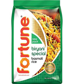 Fortune Biryani Special Basmati Rice, Extra long grain basmati rice, 1 KG (Free Shipping Worldwide)