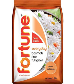 Fortune Everyday Basmati Rice, Full Grain, 1 kg (Free Shipping Worldwide)