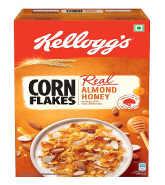Kellogg's Corn Flakes Real Almond Honey 650g High in Iron, Vitamin B1, B2, B3, B6 & C  Free shipping