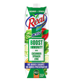 Real Activ Cucumber Spinach Fruit Juice - 1L | No Added Sugars, No Added Preservatives Free shipping