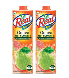 Real Guava Fruit Juice -1L (Pack of 2) | Rich in Vitamin C | No Added Preservatives, Free shipping