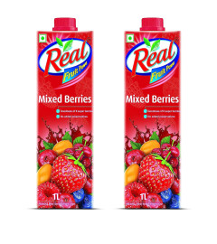 Real Mixed Berries Fruit Juice 1L X 2 Rich in Vitamin C No Added Preservatives, No Artificial Colors