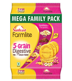 Sunfeast Farmlite 5 Grain Digestive Biscuit, High Fibre Biscuit, Goodness of 5 Grains, 800 g Pack