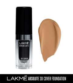 Lakmé Absolute 3D Cover Liquid Foundation Velvet Finish- Neutral Honey, 15ml (Fs)